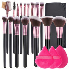 16PCS Makeup Brush Set Wooden Handle Professional Face Eye Shadow Soft Brushes