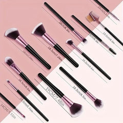 16PCS Makeup Brush Set Wooden Handle Professional Face Eye Shadow Soft Brushes