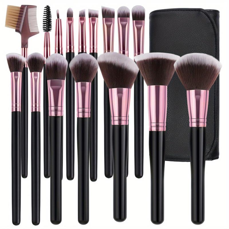 16PCS Makeup Brush Set Wooden Handle Professional Face Eye Shadow Soft Brushes