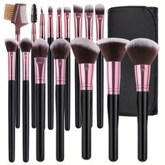 16PCS Makeup Brush Set Wooden Handle Professional Face Eye Shadow Soft Brushes