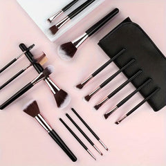 16PCS Makeup Brush Set Wooden Handle Professional Face Eye Shadow Soft Brushes
