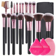 16PCS Makeup Brush Set Wooden Handle Professional Face Eye Shadow Soft Brushes
