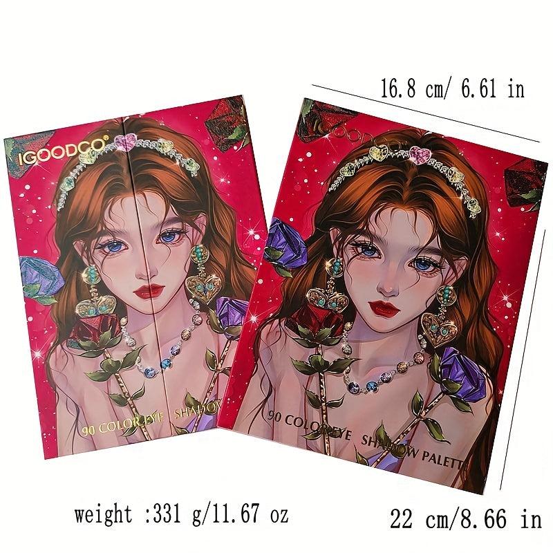 90 Colors Eyeshadow Palette Multicolor Matte Pearly Finish Bright Makeup