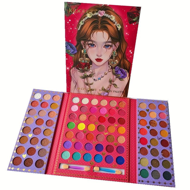 90 Colors Eyeshadow Palette Multicolor Matte Pearly Finish Bright Makeup