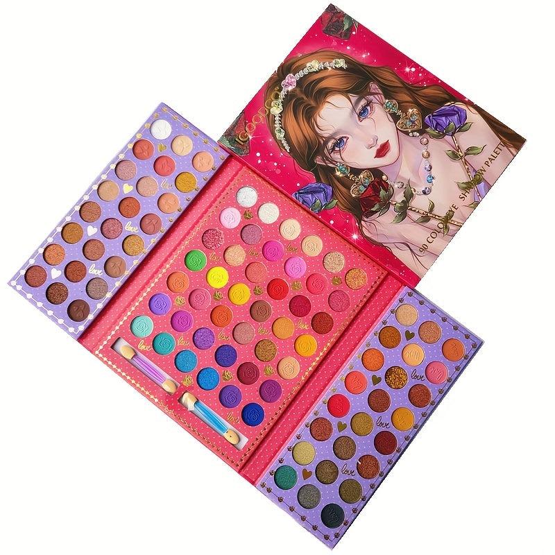 90 Colors Eyeshadow Palette Multicolor Matte Pearly Finish Bright Makeup