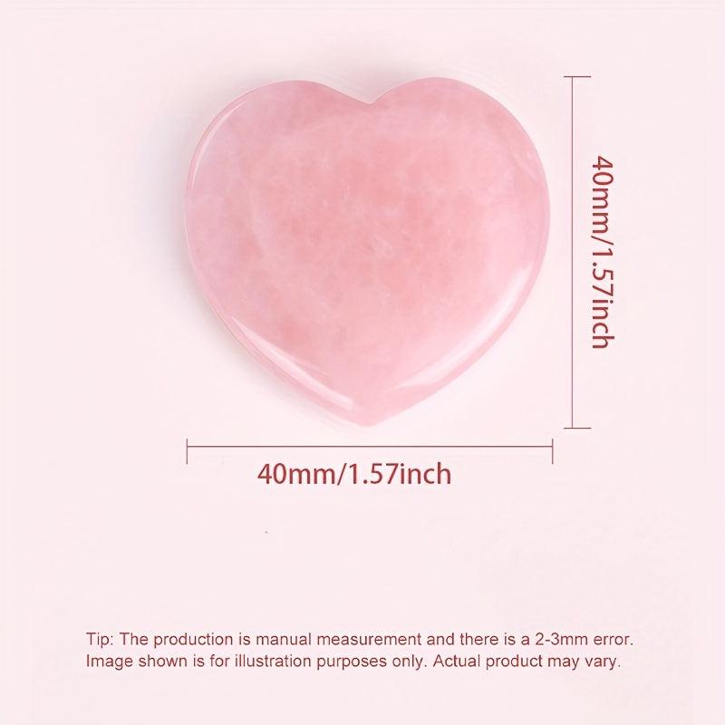 40mm Natural Rose Quartz Massage Stone Healing Crystal Heart Love Shape
