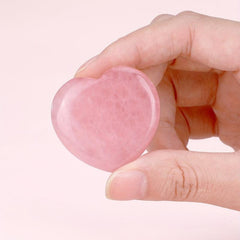 40mm Natural Rose Quartz Massage Stone Healing Crystal Heart Love Shape