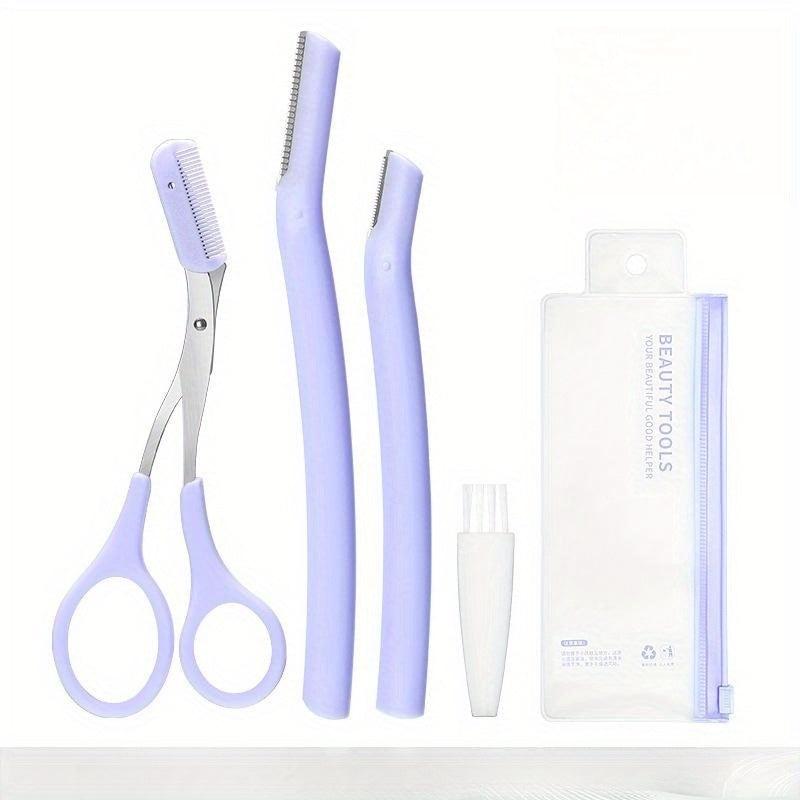 4pcs Eyebrow Razor Dermaplaning Tool Stainless Steel Face Razors Women