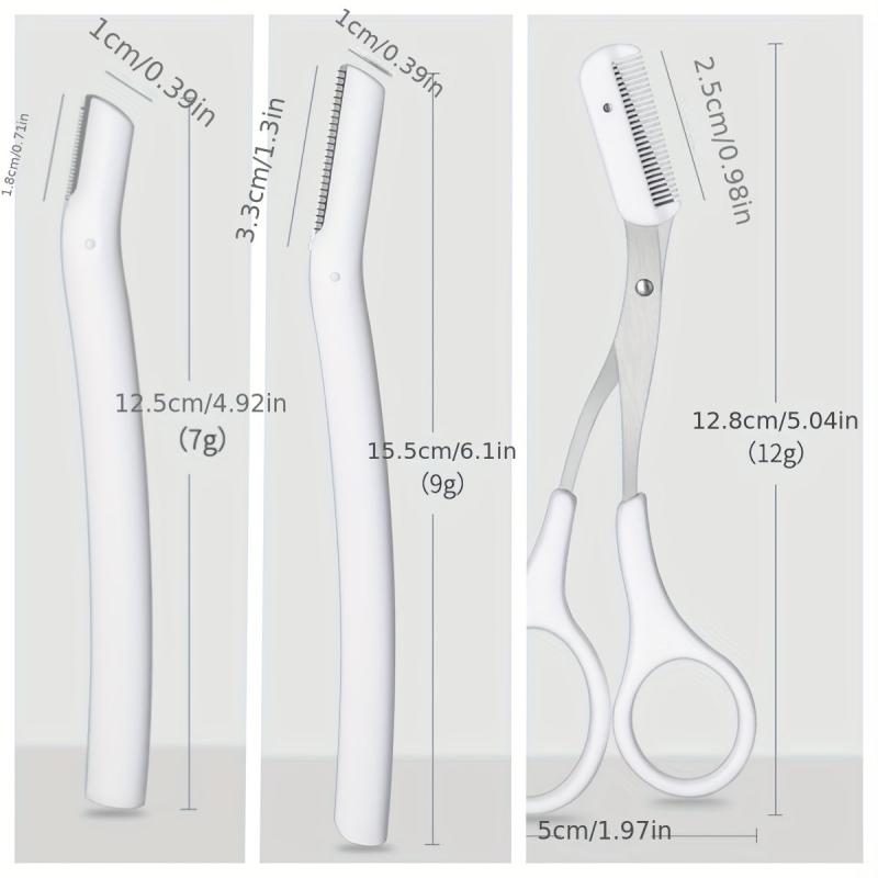 4pcs Eyebrow Razor Dermaplaning Tool Stainless Steel Face Razors Women