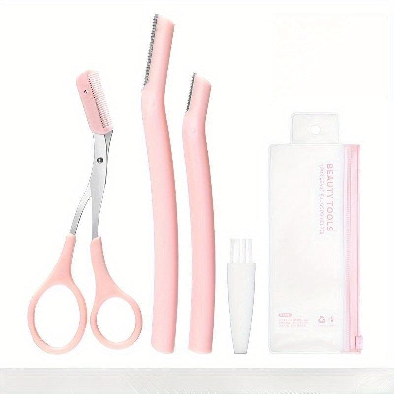 4pcs Eyebrow Razor Dermaplaning Tool Stainless Steel Face Razors Women
