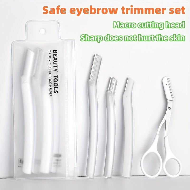 4pcs Eyebrow Razor Dermaplaning Tool Stainless Steel Face Razors Women