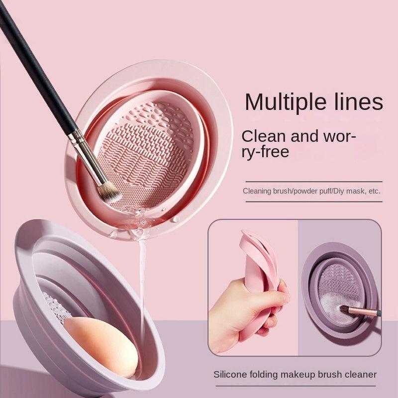 Makeup Brushes Cleaner Mat Silicone Cleaning Pad & Bowl Scrubber