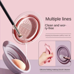 Makeup Brushes Cleaner Mat Silicone Cleaning Pad & Bowl Scrubber