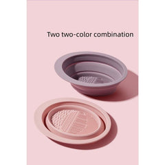Makeup Brushes Cleaner Mat Silicone Cleaning Pad & Bowl Scrubber