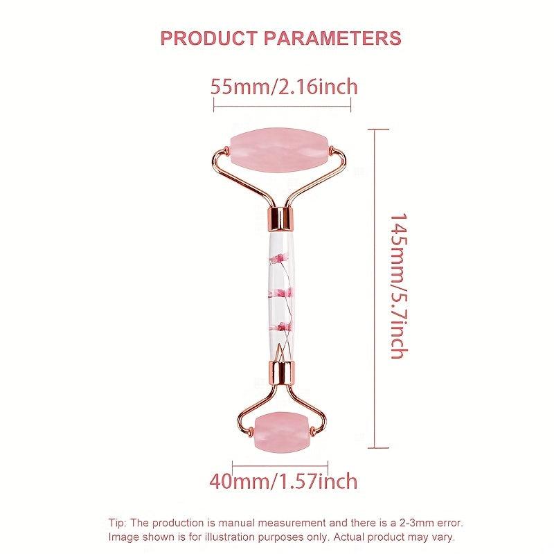 Rose Quartz Massage Roller for Face Care Reduce Aging Skin