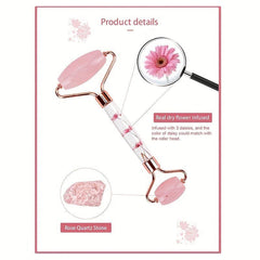 Rose Quartz Massage Roller for Face Care Reduce Aging Skin
