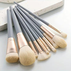 10pcs Makeup Brush Set With Sponge & Cleaner Pad - Gift for Makeup