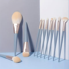 10pcs Makeup Brush Set With Sponge & Cleaner Pad - Gift for Makeup