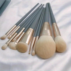 10pcs Makeup Brush Set With Sponge & Cleaner Pad - Gift for Makeup