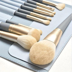 10PCs Makeup Brushes Set, 2PCs Velvet Powder Puff, 1PCs Makeup Sponge