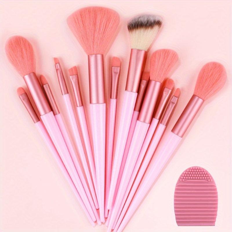 13pcs Makeup Brush Set with Cleaner Pad - Full Travel Kit