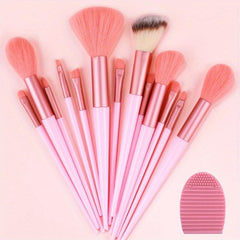 13pcs Makeup Brush Set with Cleaner Pad - Full Travel Kit