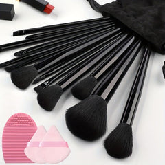 13pcs Makeup Brush Set with Cleaner Pad - Full Travel Kit