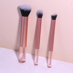 3pcs Soft Synthetic Hair Makeup Brush Kit for Beginner