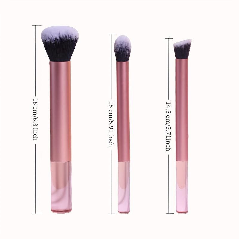 3pcs Soft Synthetic Hair Makeup Brush Kit for Beginner