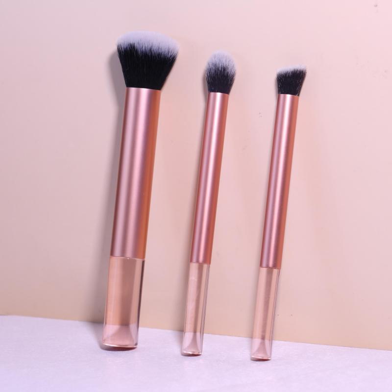3pcs Soft Synthetic Hair Makeup Brush Kit for Beginner