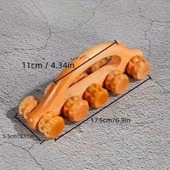 Handheld Wooden Roller Massager for Muscle Relaxation & Stress Relief