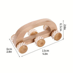 Handheld Wooden Roller Massager for Muscle Relaxation & Stress Relief