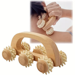 Handheld Wooden Roller Massager for Muscle Relaxation & Stress Relief