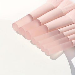 10pcs Mini Pink Makeup Brush Set Ideal Gift for Makeup Beginner Artist