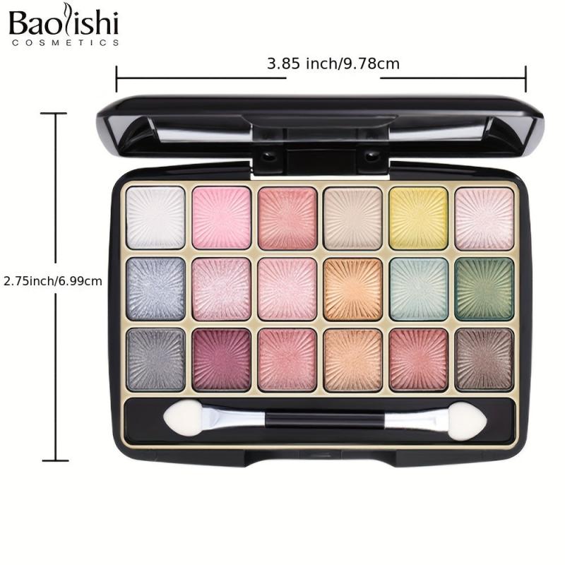 18 Eyeshadow Palette Natural Sequins & Pearly Textures