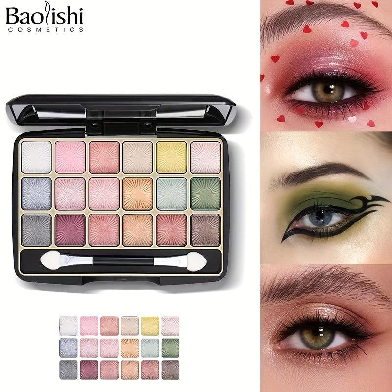 18 Eyeshadow Palette Natural Sequins & Pearly Textures