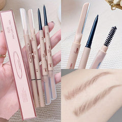 3-in-1 Eyebrow Pencil-Double Ended Trimmer Brush-Waterproof