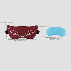 Fox Embroidered Sleep Eye Mask Soft Blindfold Eyeshade for Travel