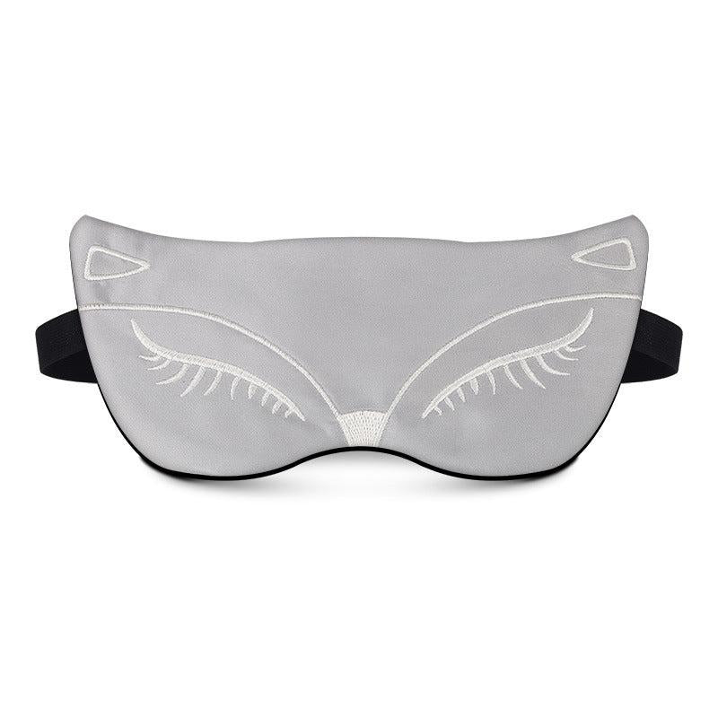 Fox Embroidered Sleep Eye Mask Soft Blindfold Eyeshade for Travel