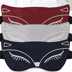 Fox Embroidered Sleep Eye Mask Soft Blindfold Eyeshade for Travel