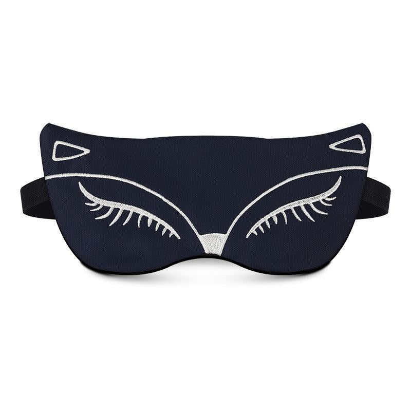 Fox Embroidered Sleep Eye Mask Soft Blindfold Eyeshade for Travel