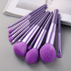 11pcs Makeup Brush Set Blush Eyeshadow Brushes Soft Bristle Long Tube