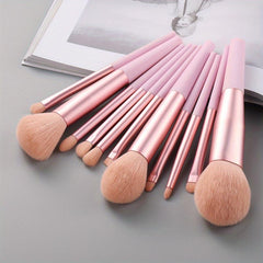 11pcs Makeup Brush Set Blush Eyeshadow Brushes Soft Bristle Long Tube