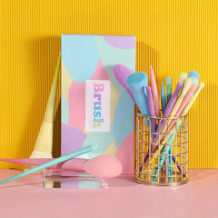 17pcs Colorful Makeup Brush Macaroon Series Eyeshadow Powder Nose Shadow Brush