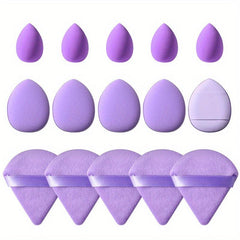 15pcs Facial Makeup Tools Set with Sponges and Powder Puffs