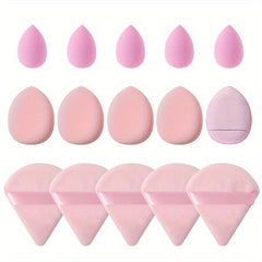 15pcs Facial Makeup Tools Set with Sponges and Powder Puffs