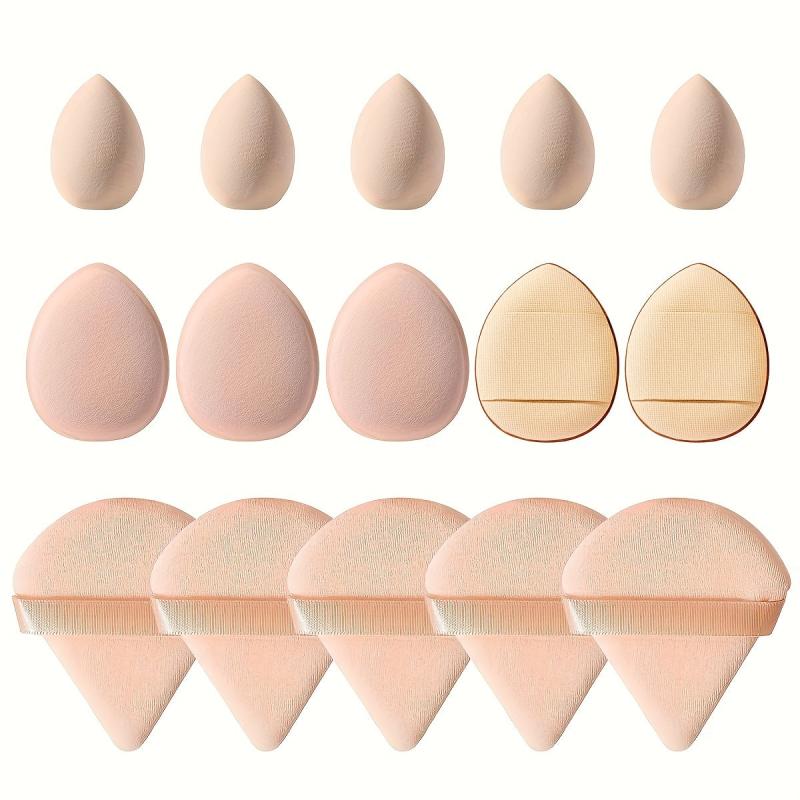 15pcs Facial Makeup Tools Set with Sponges and Powder Puffs
