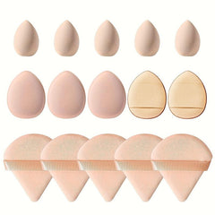 15pcs Facial Makeup Tools Set with Sponges and Powder Puffs