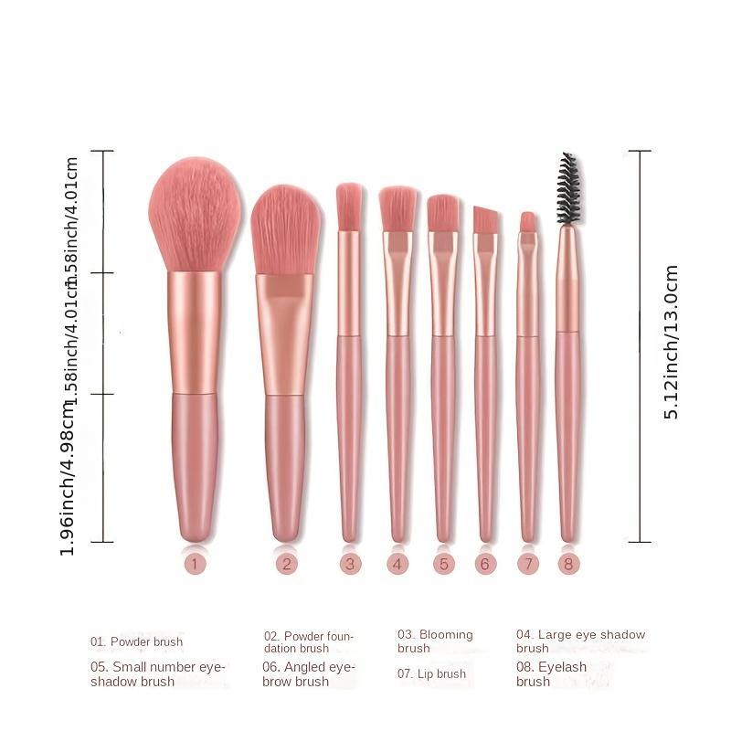 Travel Makeup Brush Set 8 Brushes with Case