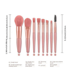 Travel Makeup Brush Set 8 Brushes with Case